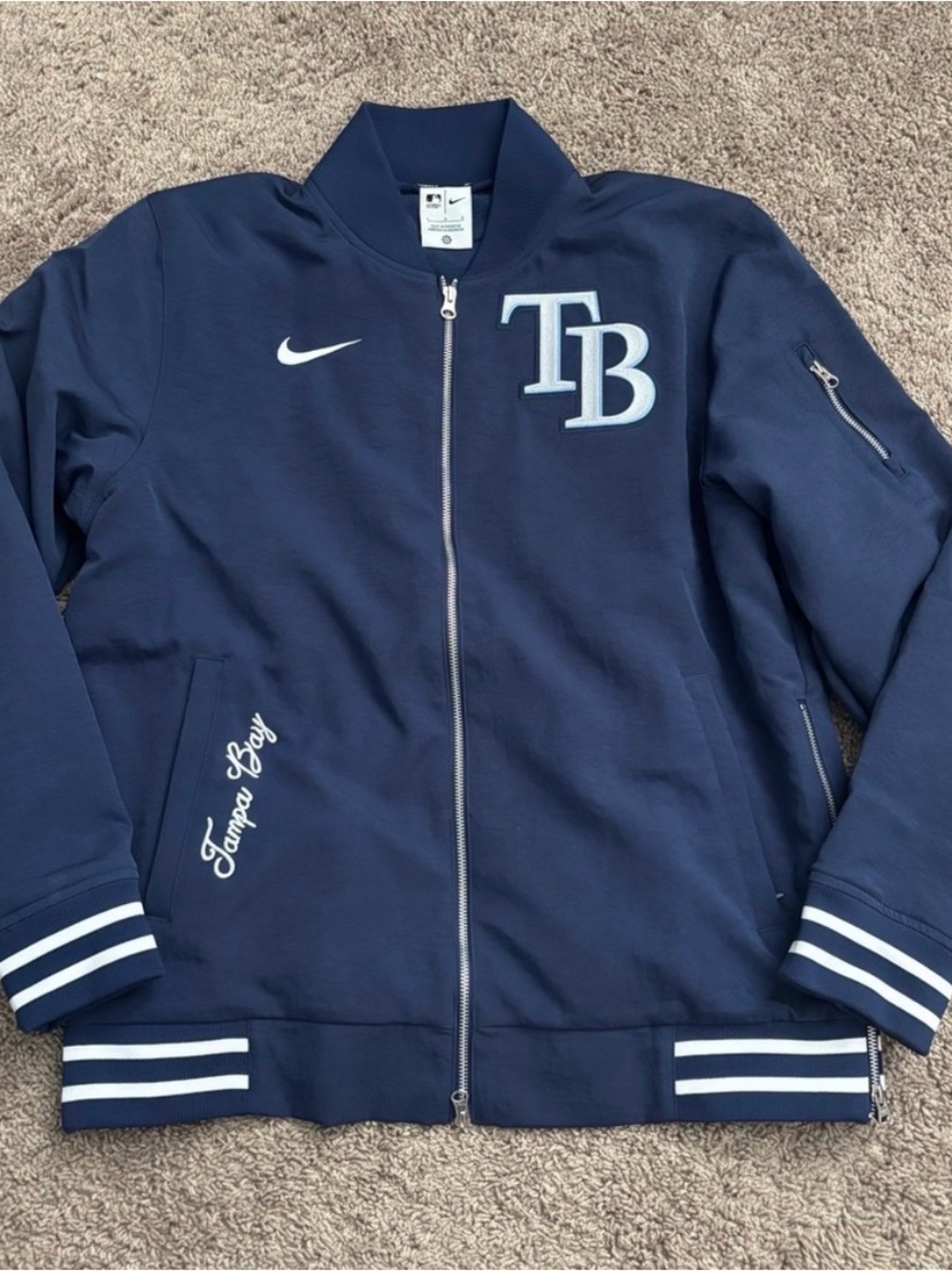 Nike Navy & Light Blue TB Logo Bomber Jacket